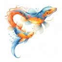 lone wolf and a koi fish yin yang tattoo design idea