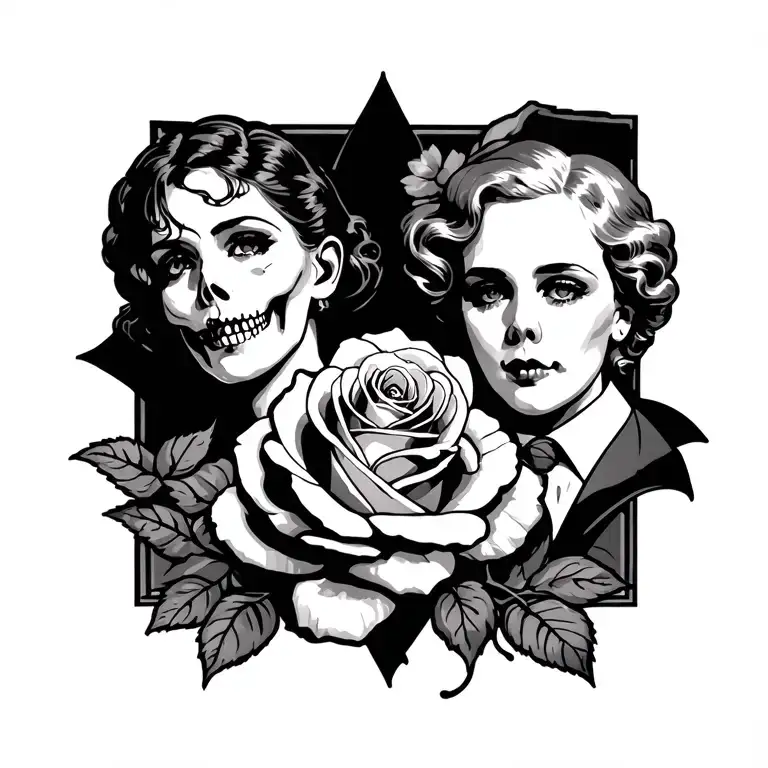 mom & dad rose tattoo showing death of mom tribute tattoo design idea