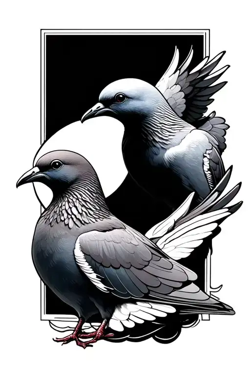 two doves tattoo design idea