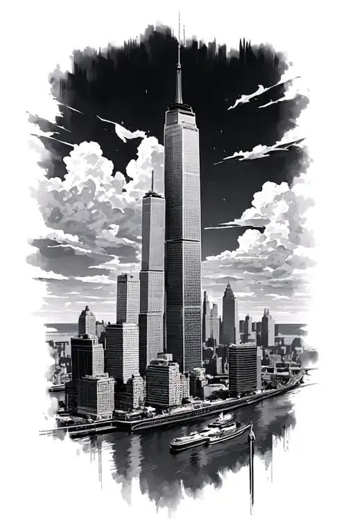 twin towers and the freedom tower  tattoo design idea