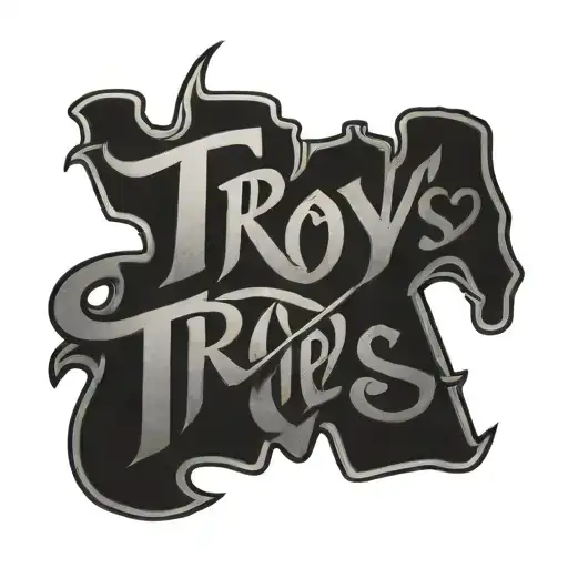 letters saying "Troy jones" tattoo design idea
