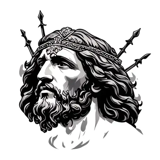 jesus is king symbol tattoo design idea