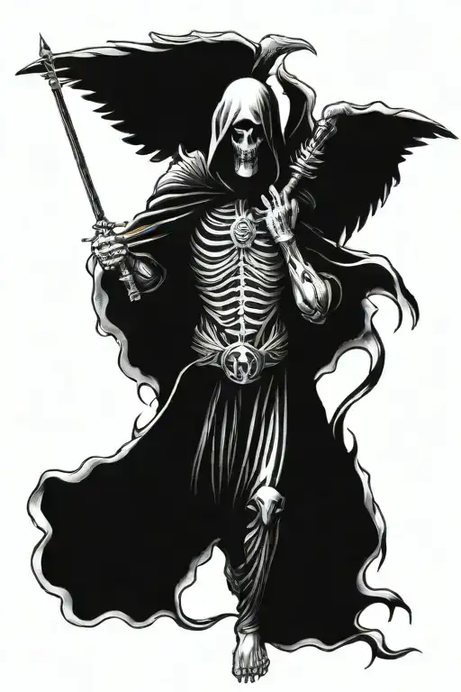 azrael male angel of death tattoo design idea