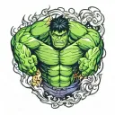 hulk fire tattoo design idea