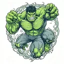 hulk fire tattoo design idea