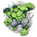 hulk fire tattoo design idea