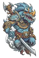 game, dota 2, hero Slark, tattoo design idea