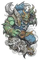 game, dota 2, hero Slark, tattoo design idea