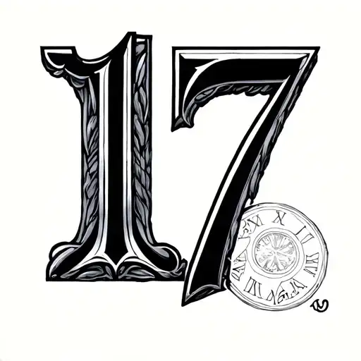 Roman Numeral 17 tattoo design idea