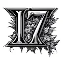 Roman Numeral 17 tattoo design idea
