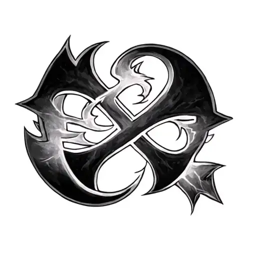 Lightning strike in the shape of the Chi Rho symbol tattoo design idea