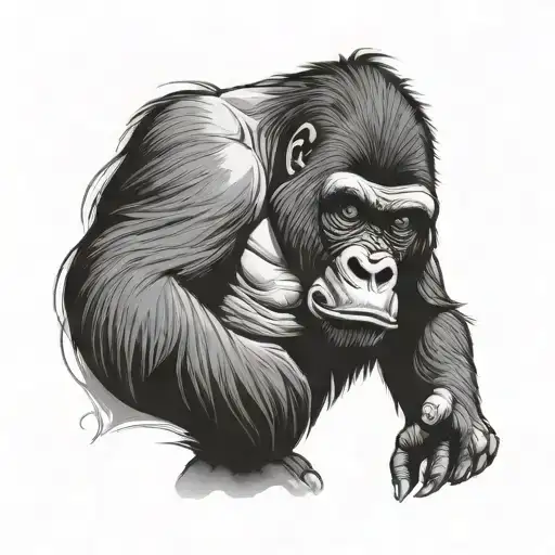 Japanese Gorilla tattoo design idea