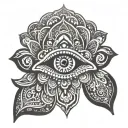 hamsa eye tattoo design idea