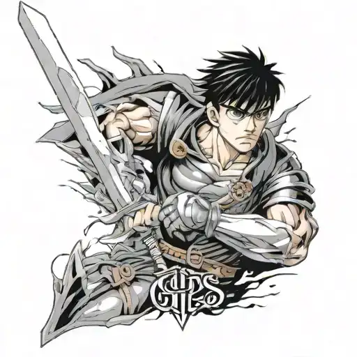 guts with his sword tattoo design idea