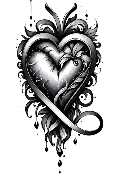eternity heart infinity tattoo design idea