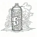 Evil spray can with graffiti writing in the middle SNOW → make it bent into graffiti in an even more evil style tattoo design idea