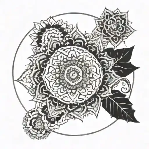 pickle mandala design incorporating tattoo design idea