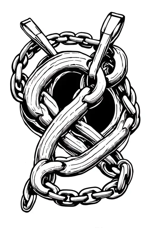 chains, struggle, addiction recovery symbol tattoo design idea