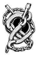 chains, struggle, addiction recovery symbol tattoo design idea