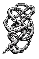 chains, struggle, addiction recovery symbol tattoo design idea