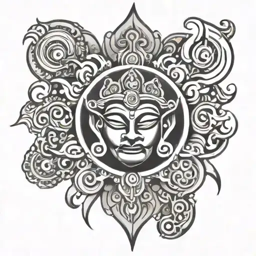 Nepali god symbol tattoo design idea
