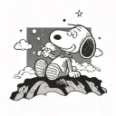 snoopy looking at the sky tattoo design idea