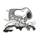 snoopy looking at the sky tattoo design idea