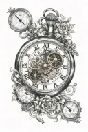 stoicism stopwatch four virtues discipline Justice wisdom courage tattoo design idea