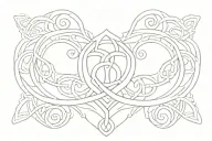 reversed triquetra heart shaped lock tattoo design idea