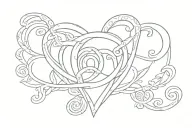 reversed triquetra heart shaped lock tattoo design idea