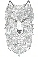 Wolf head with angel wings tattoo design idea
