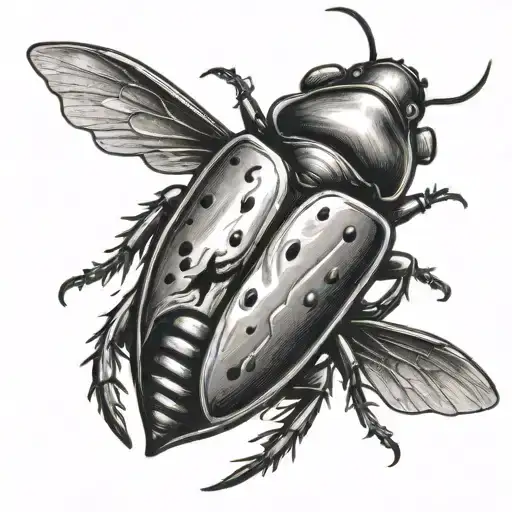 turd and cockroach tattoo design idea