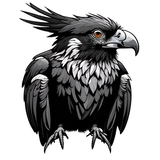 bearded vulture tattoo design idea
