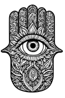 hamsa hand with eye inside tattoo design idea