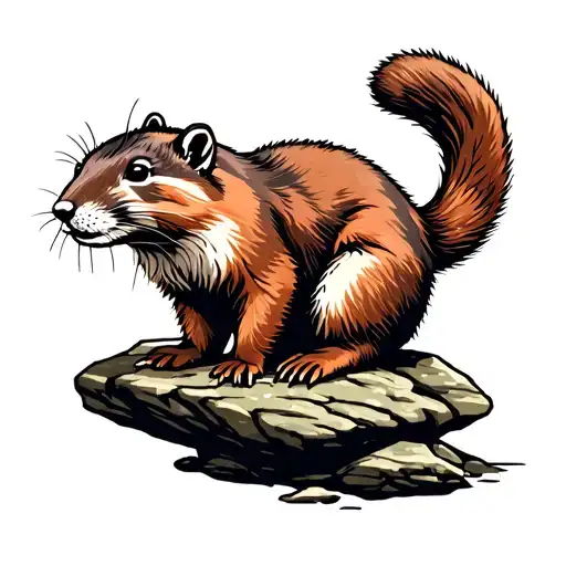 Marmot on rocks tattoo design idea
