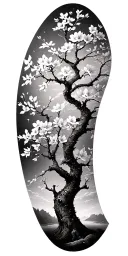 cherry blossom tree growing tattoo design idea