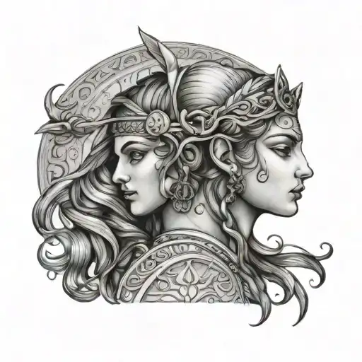 goddess artemis greek goddess tattoo design idea