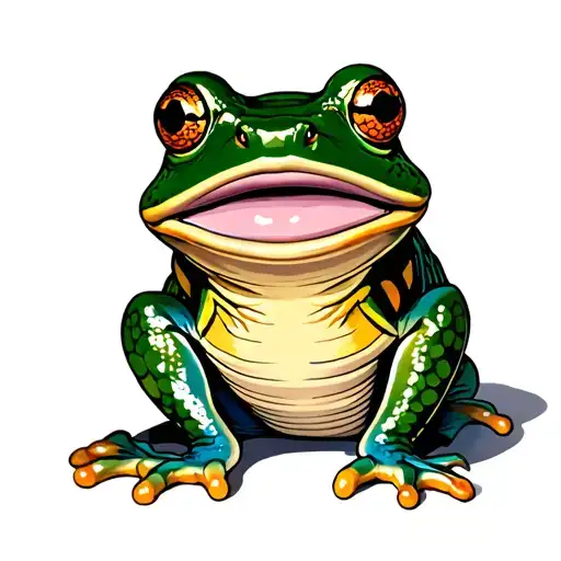 frog old samourai cover with japanese tattoo design idea