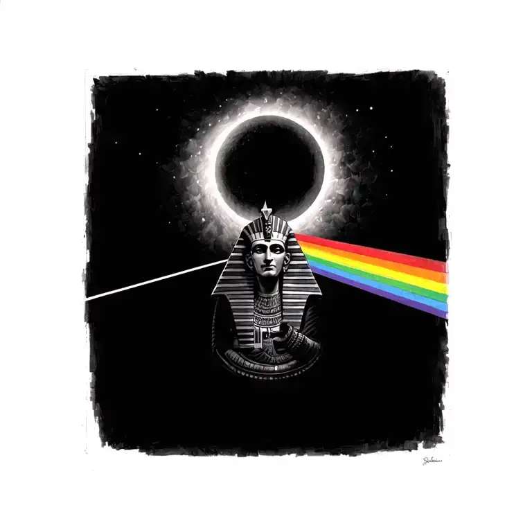 "Separate genre" Lonely star, separate genre, Pink Floyd, Pharaoh's reper tattoo design idea