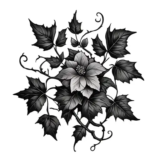 ivy vines tattoo design idea