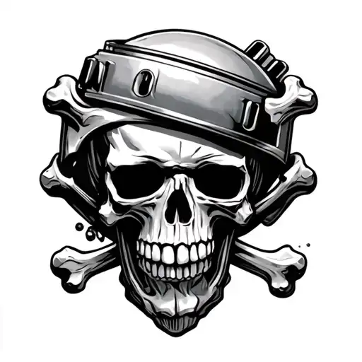 313 pistons like crossbones floating tattoo design idea