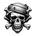 313 pistons like crossbones floating tattoo design idea