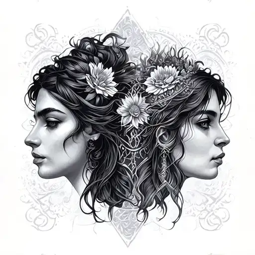 Gemini And Virgo tattoo design idea