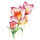 tulip flower bear white heart tattoo design idea