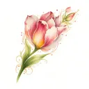 tulip flower bear white heart tattoo design idea