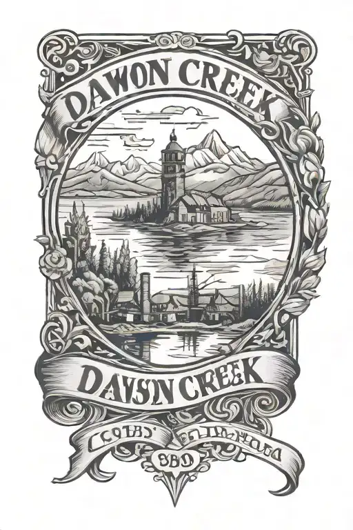 Dawson creek British Columbia post card tattoo design idea
