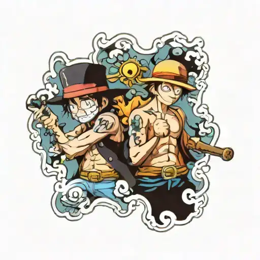 one piece ruffy ace and sabo tattoo design idea