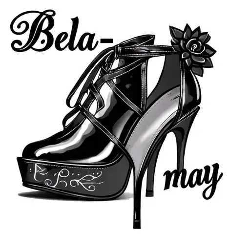 "Bella-may" shemale stripper heel tattoo design idea