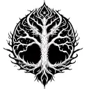 Yggdrasil tree with nordic dragon tattoo design idea
