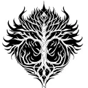 Yggdrasil tree with nordic dragon tattoo design idea